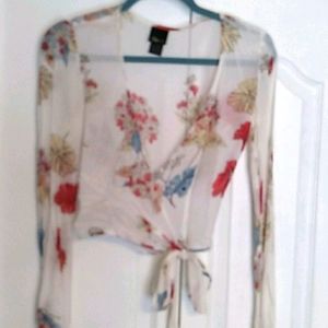 Sheer wrap white top